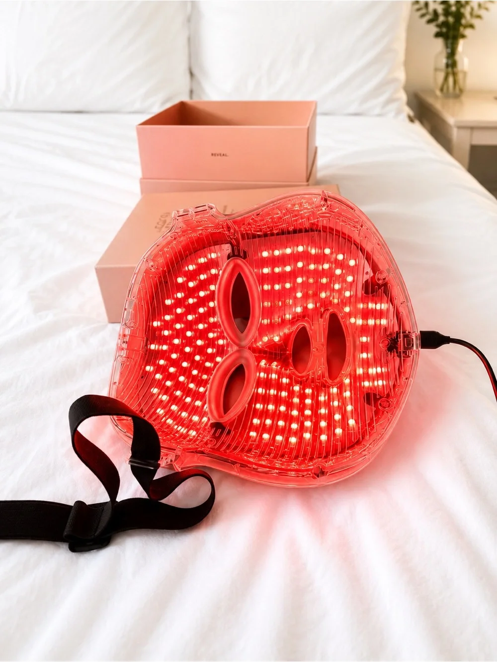 Skin Light-Therapy Facial Device - Champagne Beige & Gold Accents
